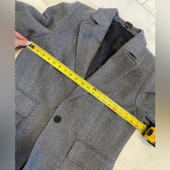 & Other Stories Paris Atelier women’s 12 gray herringbone blazer Italian fabrics - Picture 7 of 9